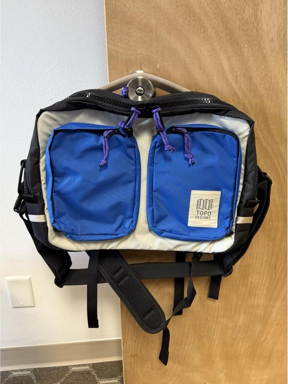 Topo Designs Global Briefcase - Cobalt/white